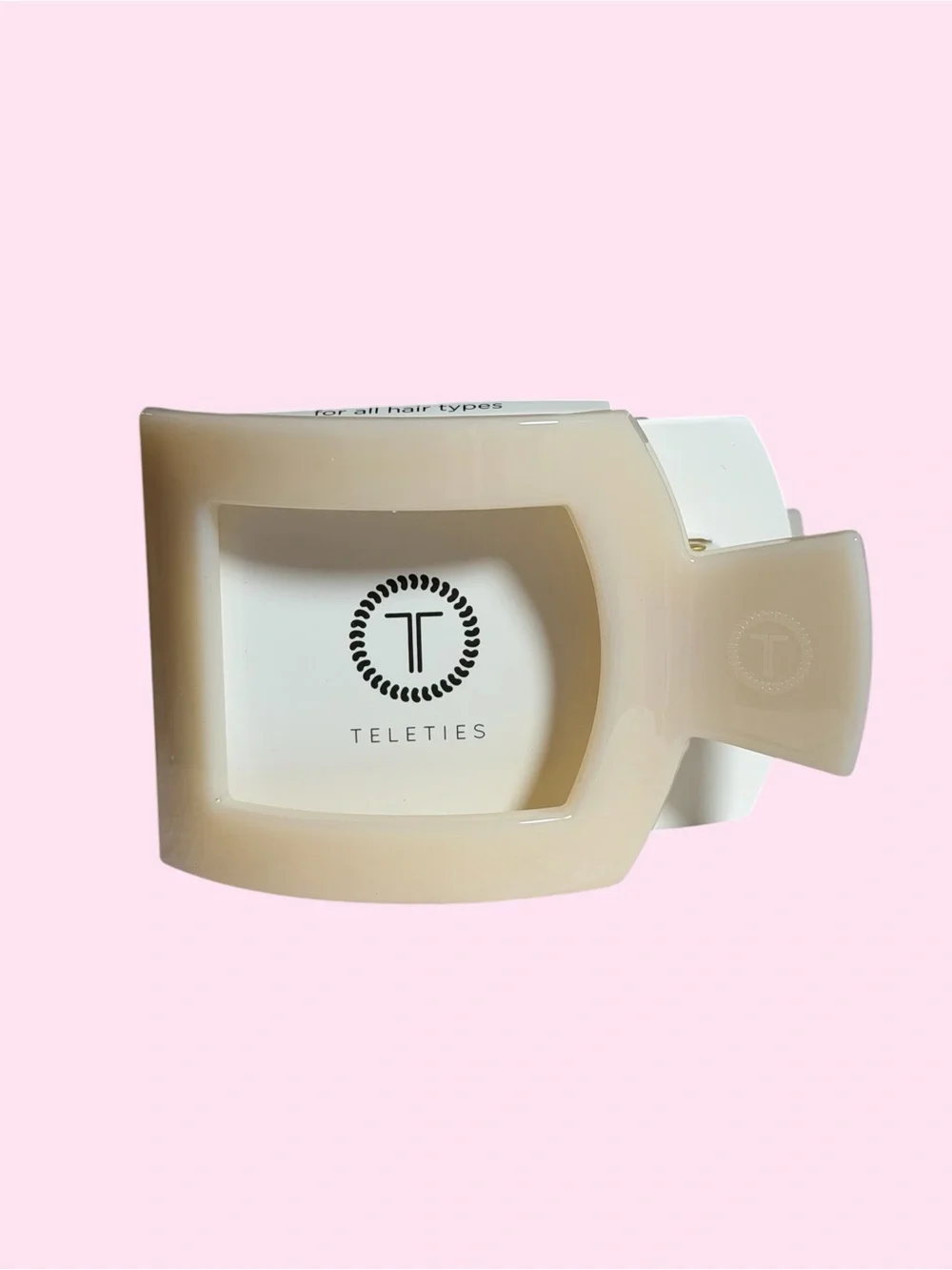 Teleties Flat Clip — Almond  Beige NWT